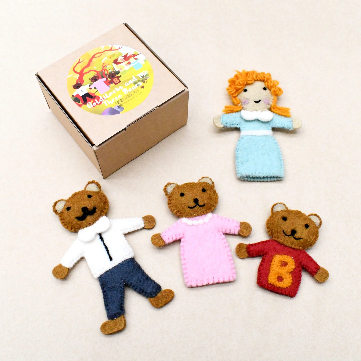 goldilocks and the three bears finger puppet set