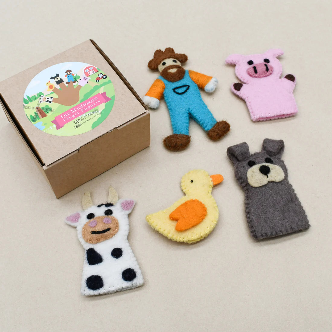 old macdonald farm animals a finger puppet set