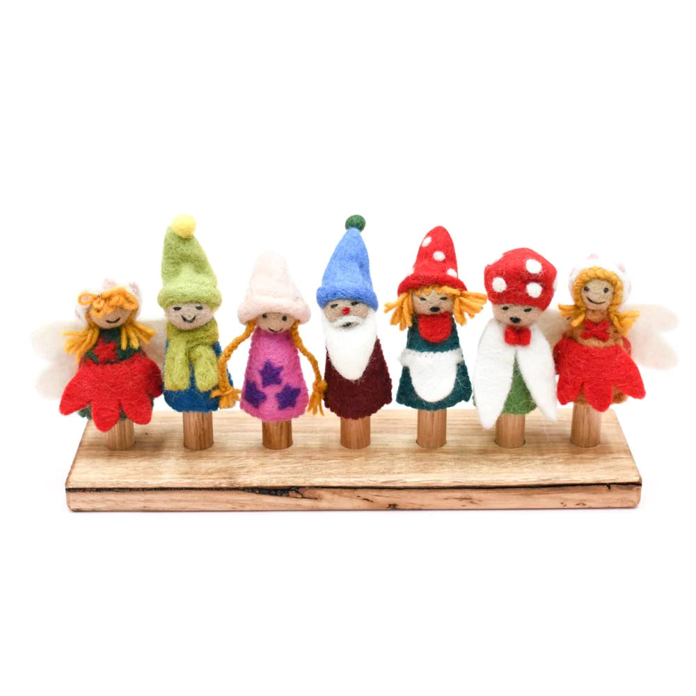 fairies and gnomes finger puppet set