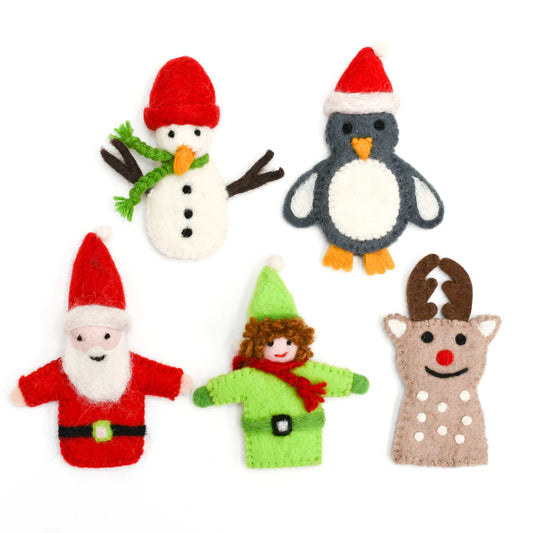 christmas santa finger puppet set