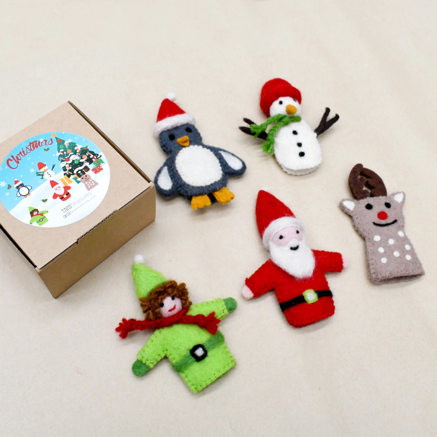 christmas santa finger puppet set