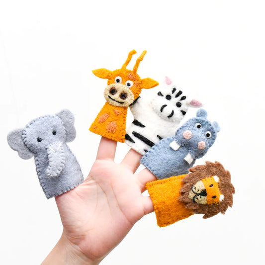 safari animals finger puppet set