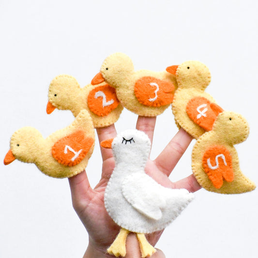 five little ducks finger puppet set