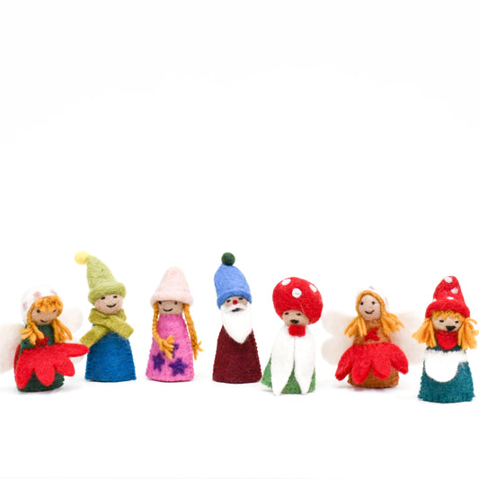 fairies and gnomes finger puppet set